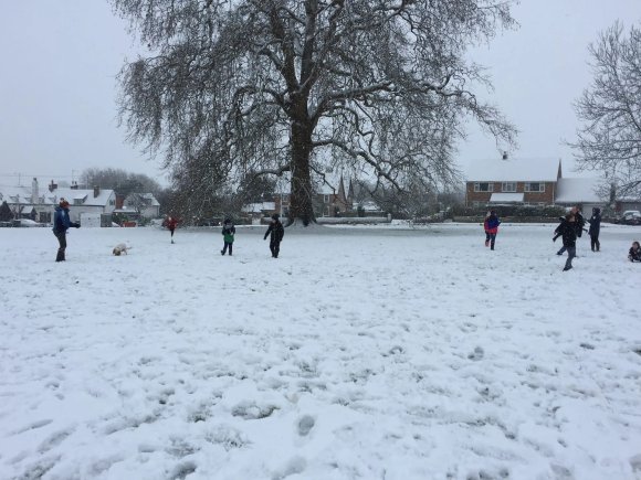 Children Playing in Snow